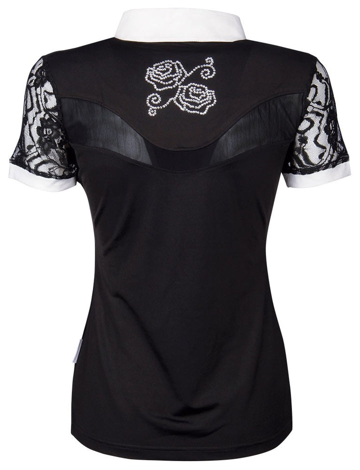 Lace polo shirt short sleeves