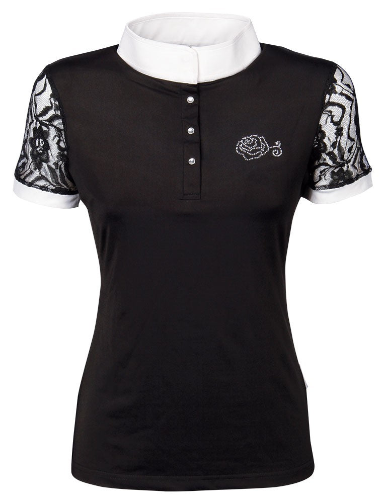 Lace polo shirt short sleeves