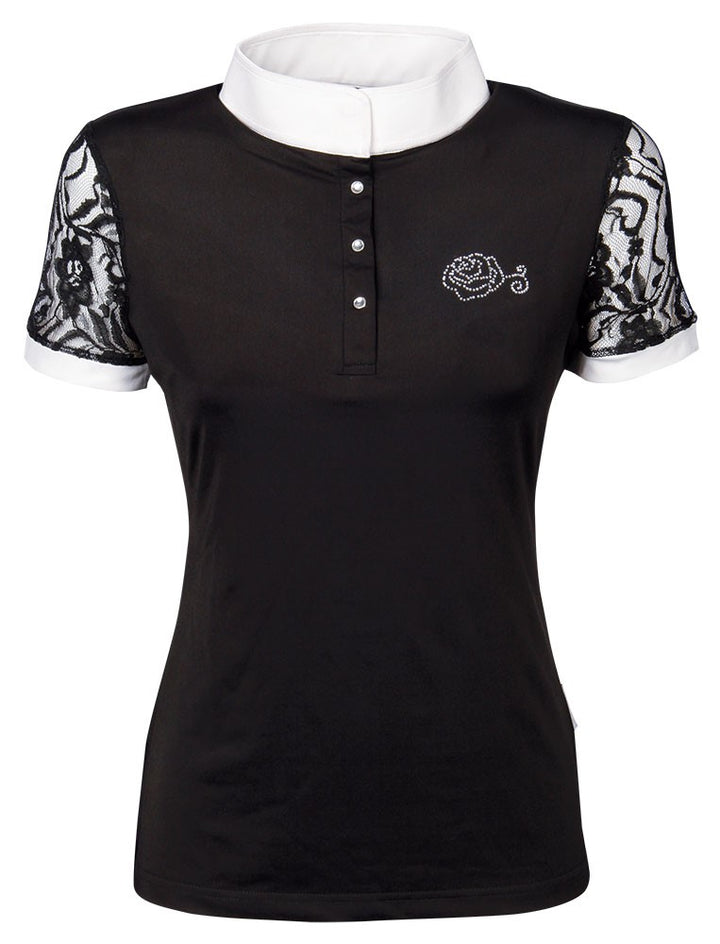 Lace polo shirt short sleeves