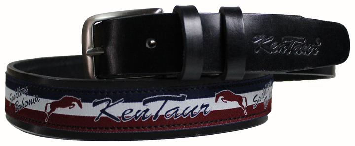 Leather belt with Kentaur coloured print