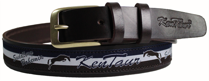 Leather belt with Kentaur coloured print