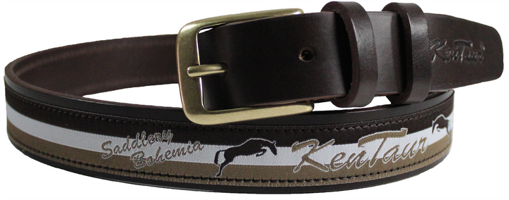 Leather belt with Kentaur coloured print